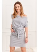 Light gray dress with ties 9978 - Online store - Boutique